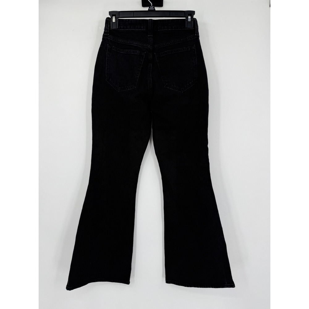 Abercrombie & Fitch Curve Love High Rise Flare Jeans Black 24 Short - Picture 3 of 9